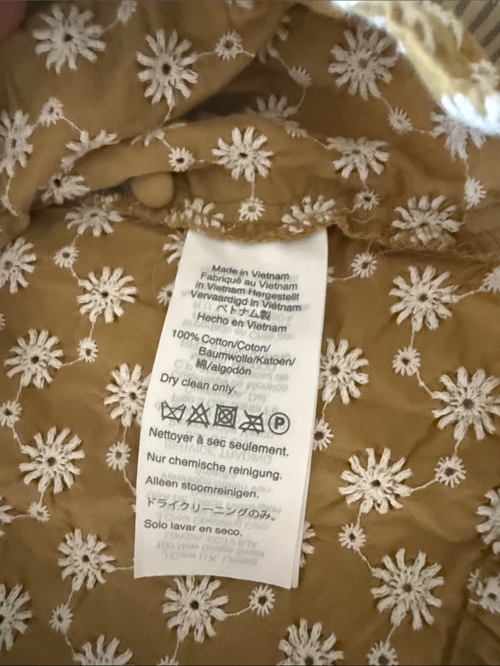 Madewell Tan Floral Smocked-Neck Peasant Blouse - Picture 5 of 8